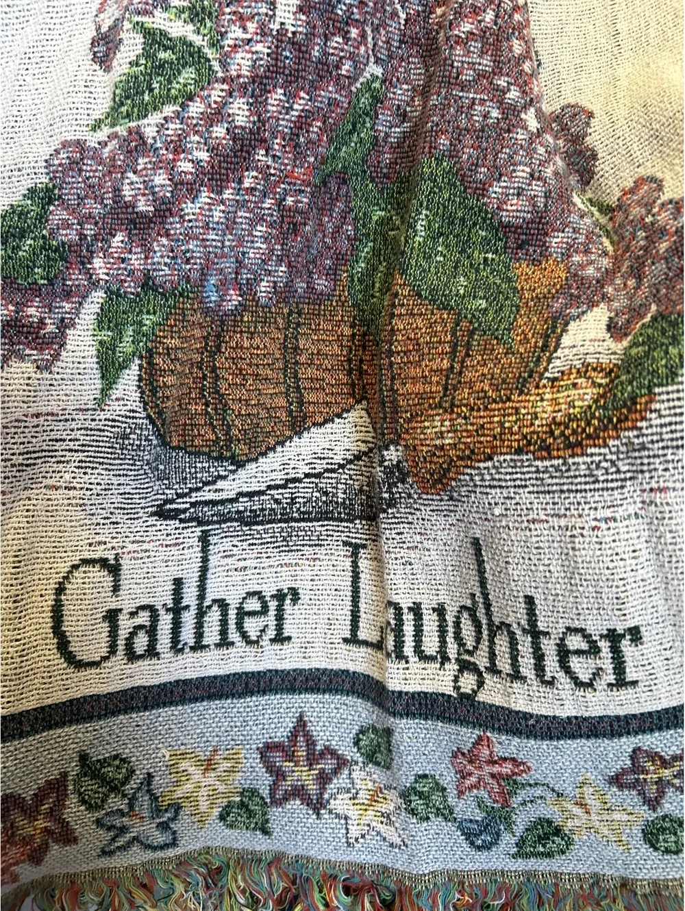 Floral mom Embroidered Sofa Throw Blanket with Sentimental Quotes